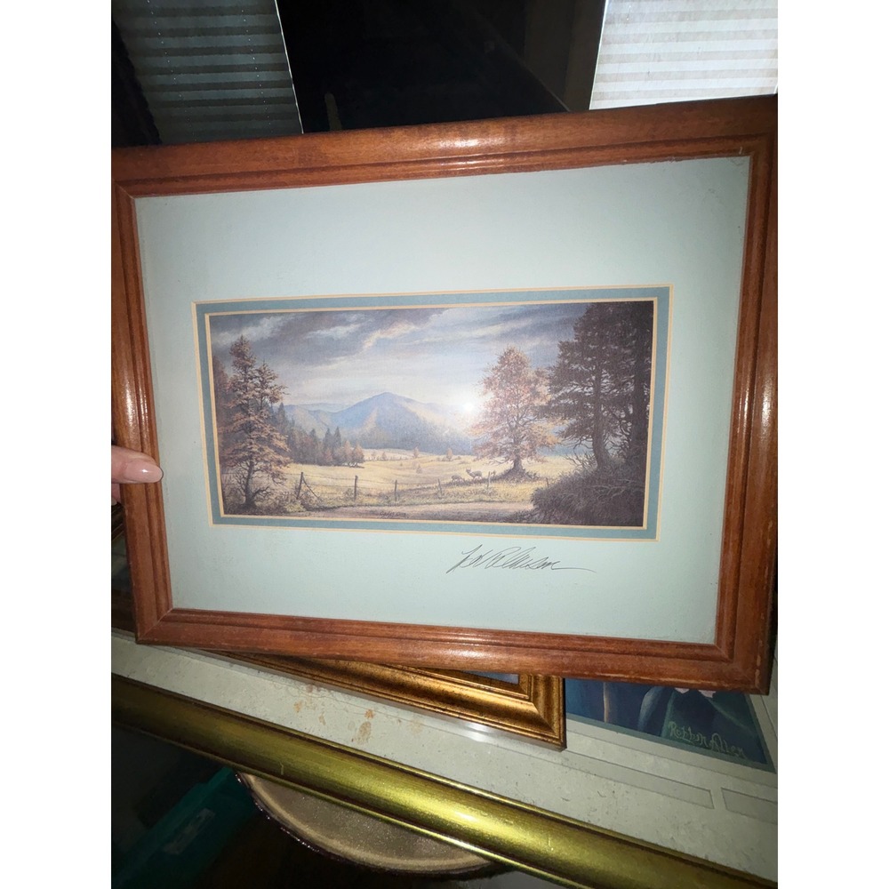 Lee Roberson Cades Cove Smoky Mountains Framed Landscape Print Signed